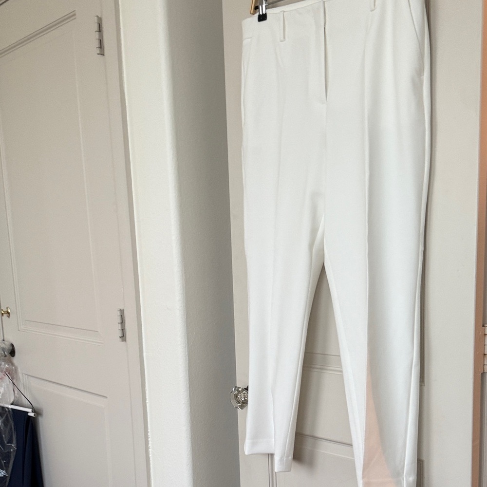 Talbots White Straight-Leg Dress Pants